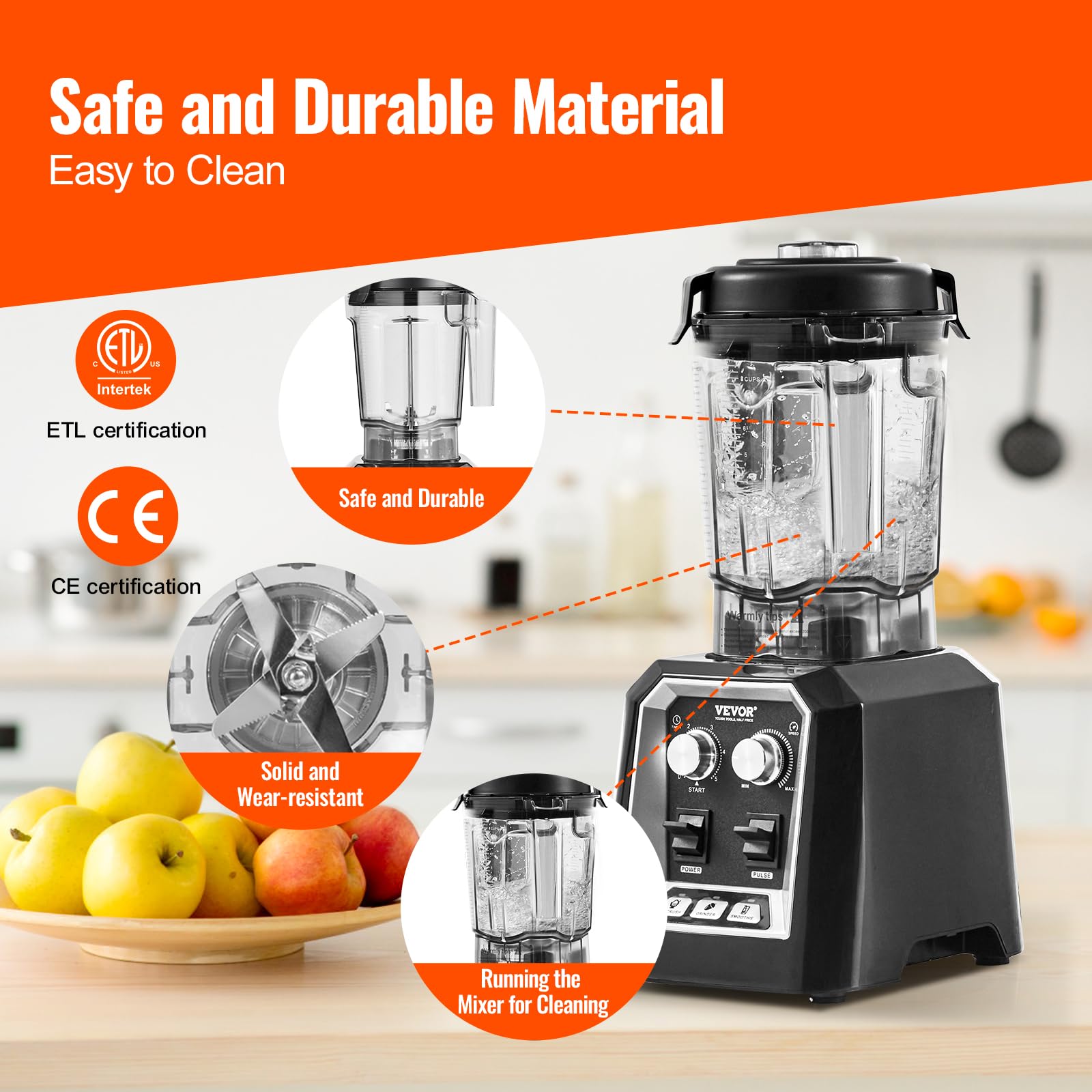 Foto 6 pulgar | Licuadora Vevor Professional Commercial 2.2l 2200w 3 Funciones - Venta Internacional.
