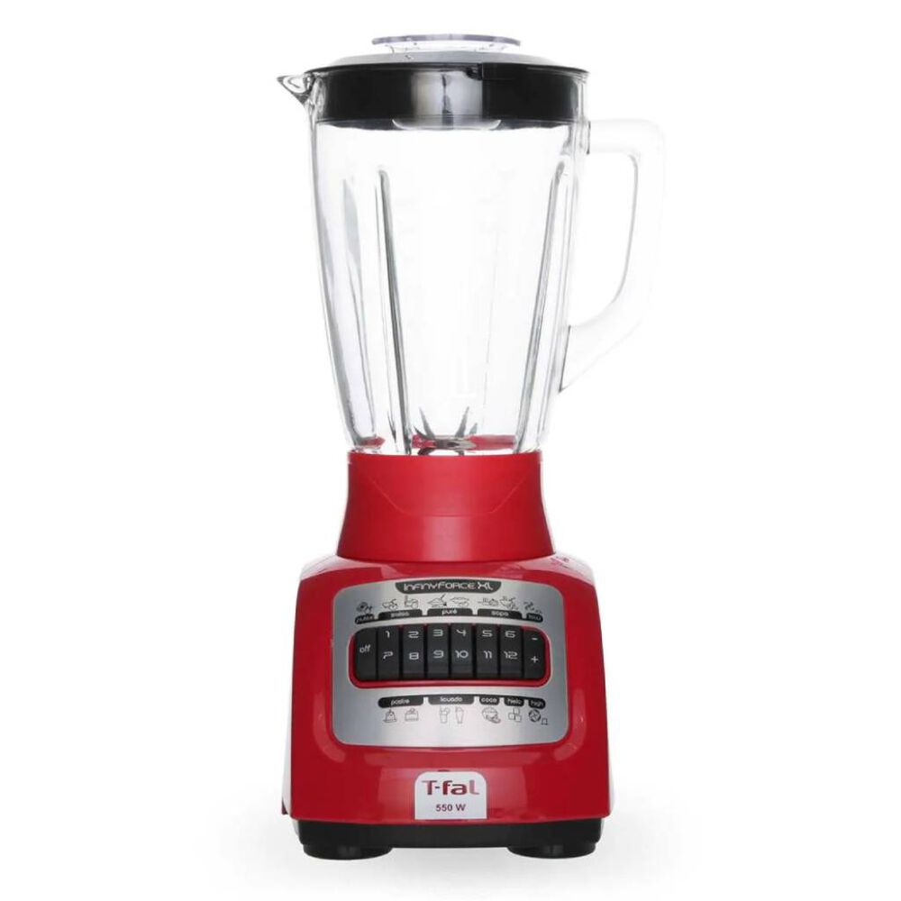 Foto 2 pulgar | Licuadora Infinyforce 10v Color  Roja, 1.25litros, Vaso Vidrio, 550w T-fal