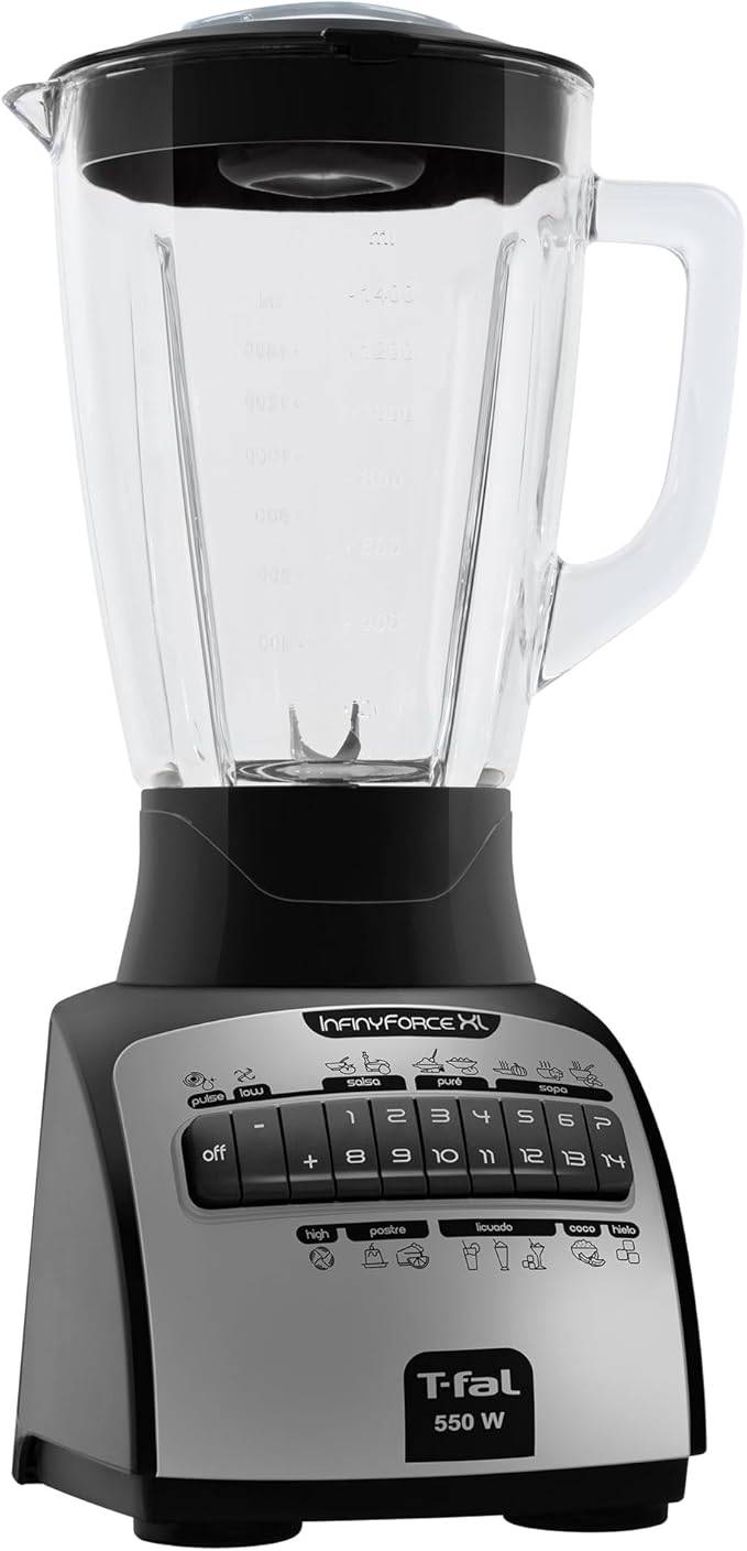 Foto 3 pulgar | Licuadora Infinyforce Xl 14v Negra Vidrio, 2.2 Litros, 550w Marca T-fal