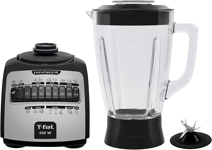 Foto 4 pulgar | Licuadora Infinyforce Xl 14v Negra Vidrio, 2.2 Litros, 550w Marca T-fal