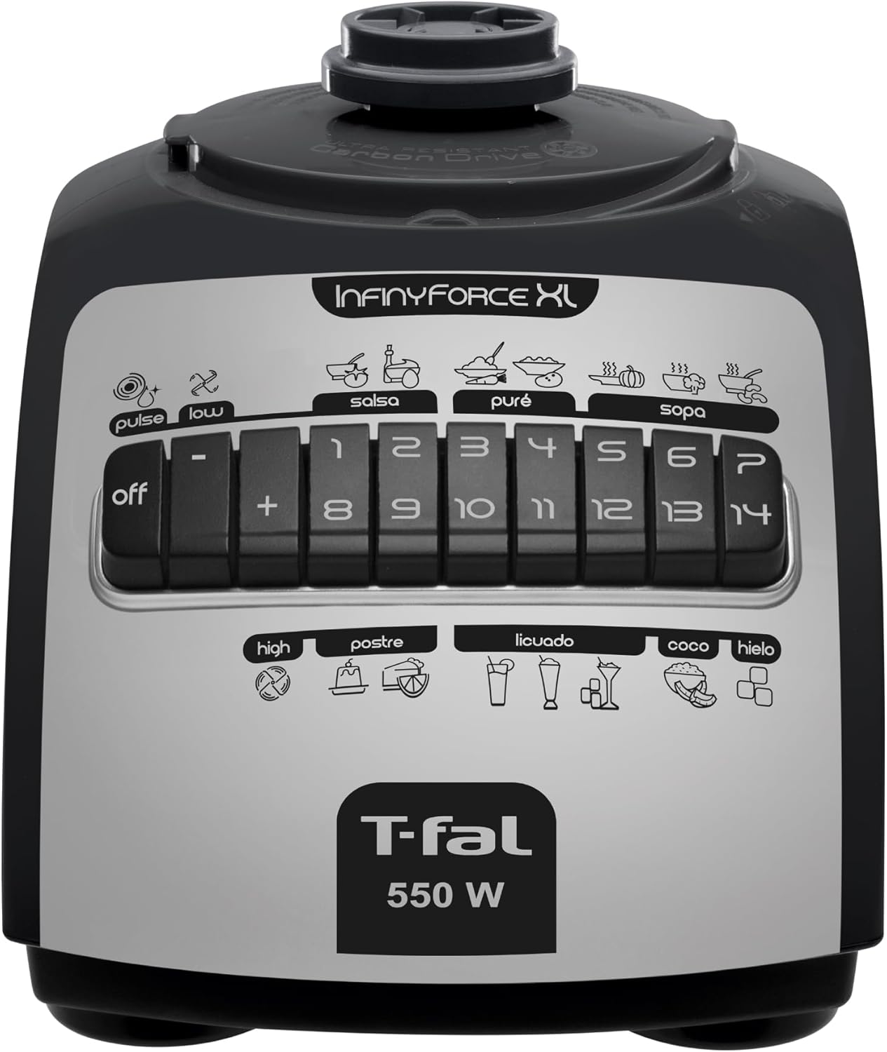 Foto 7 pulgar | Licuadora Infinyforce Xl 14v Negra Vidrio, 2.2 Litros, 550w Marca T-fal