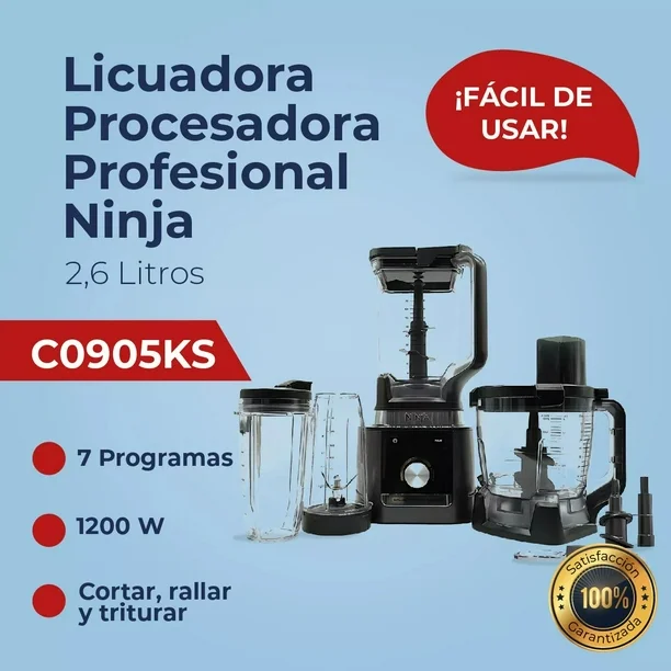 Foto 3 pulgar | Licuadora Y Procesadora Profesional Ninja 7 Programas Co905ks