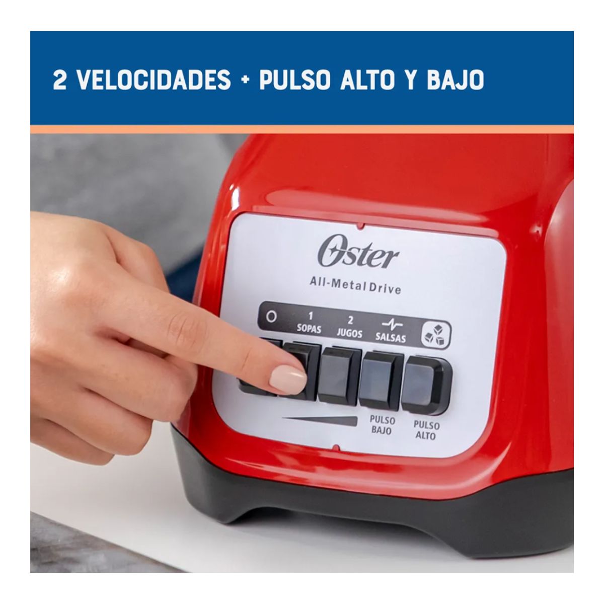 Foto 4 pulgar | Licuadora Vaso de Vidrio Oster Vel Kaliman Rojo Blstkag-rpb-013​