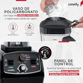 Foto 3 | Licuadora Profesional De Alta Potencia Cookify, 1400w, Velocidad Ajustable, Tritura Hielo, Vaso De 2 Lts
