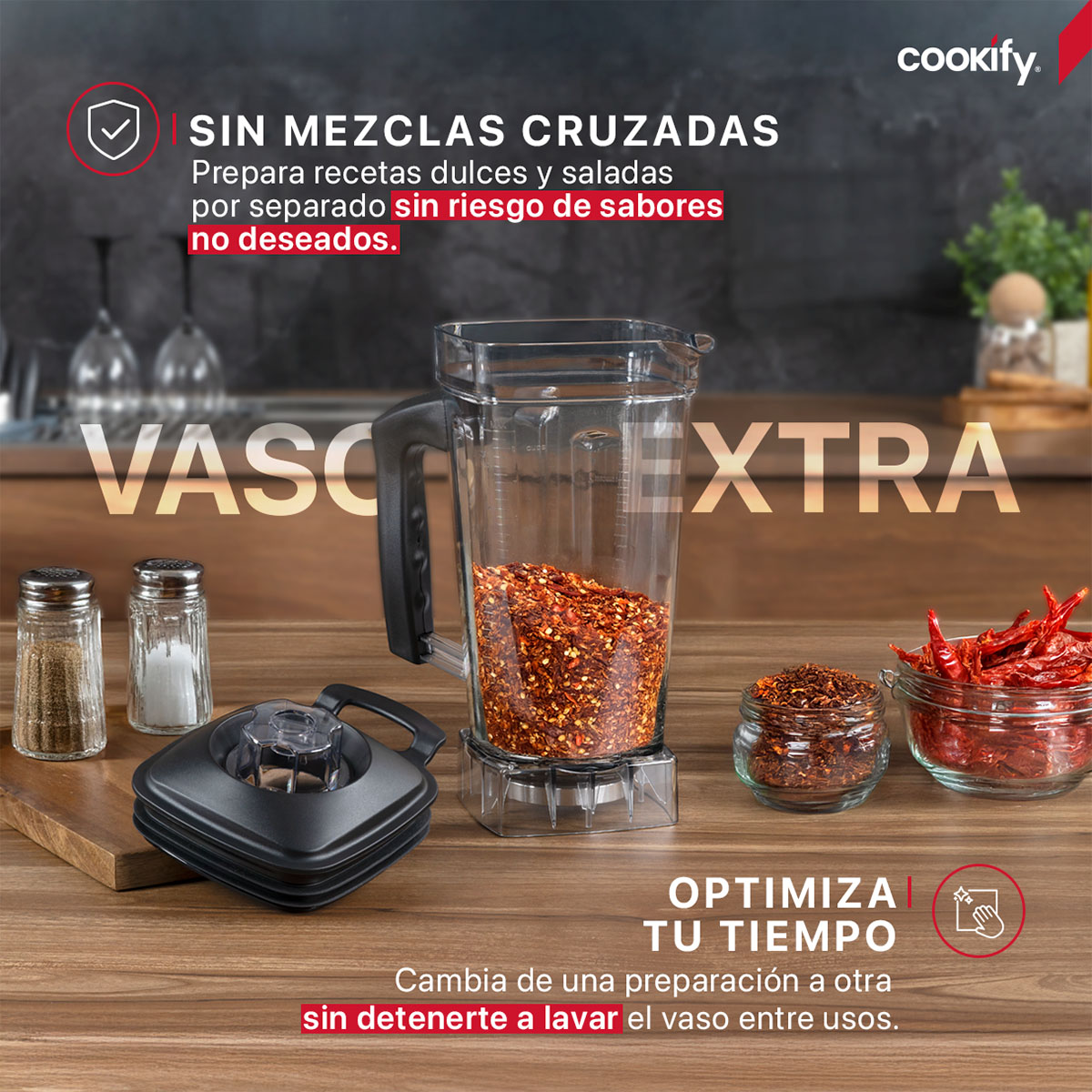 Foto 3 pulgar | Vaso De Repuesto Para Licuadora Cookify 2 Lts Con Aspas De Acero Inoxidable (pb004)