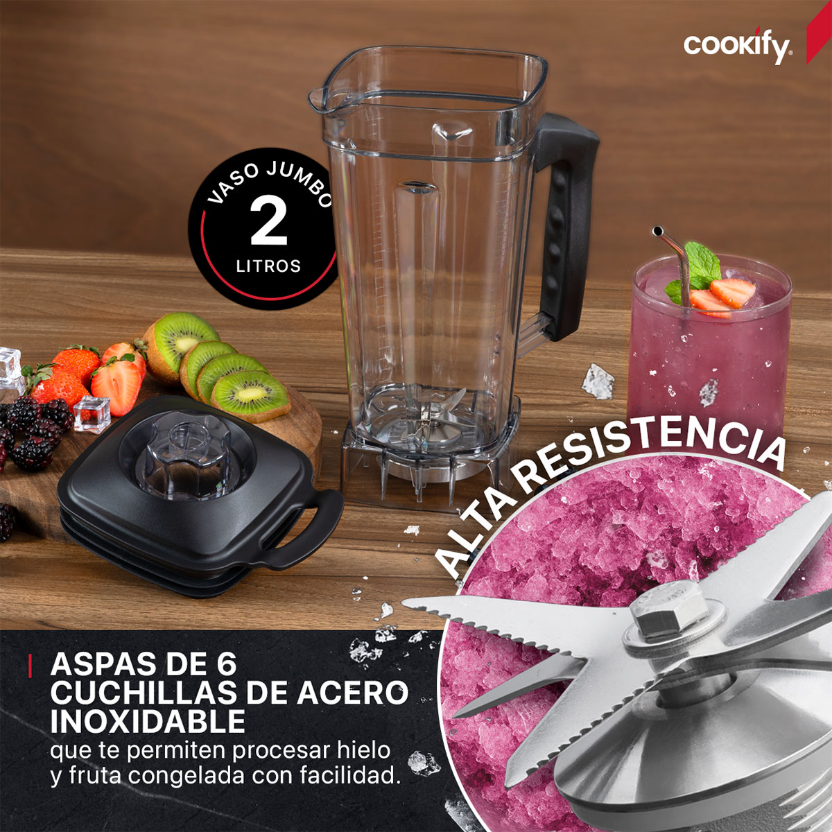 Foto 5 pulgar | Vaso De Repuesto Para Licuadora Cookify 2 Lts Con Aspas De Acero Inoxidable (pb004)