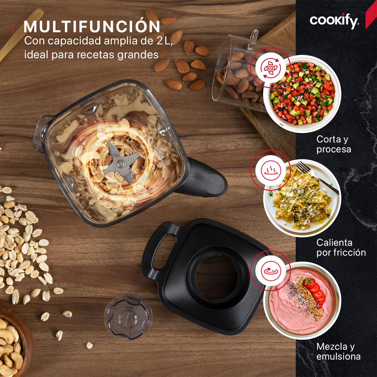 Foto 7 pulgar | Vaso De Repuesto Para Licuadora Cookify 2 Lts Con Aspas De Acero Inoxidable (pb004)