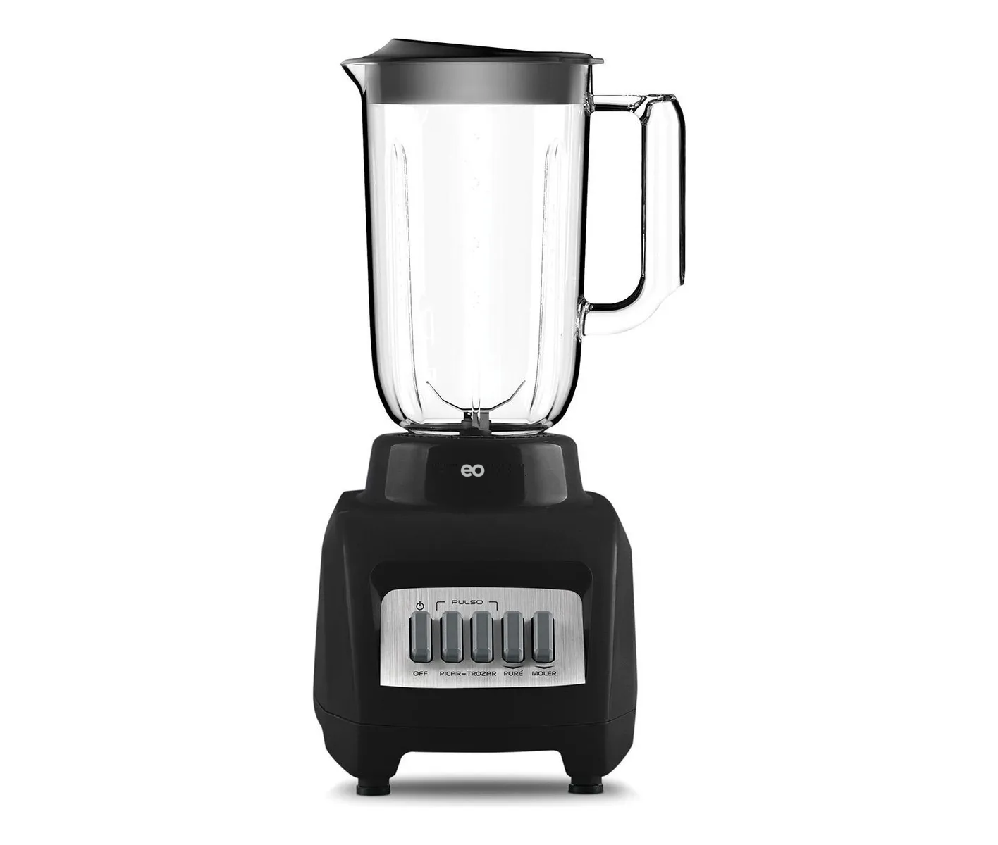 Licuadora Vaso Plástico De 1.25 Litros 4 Velo   Eo Safe Imports Esi-20322 Negro