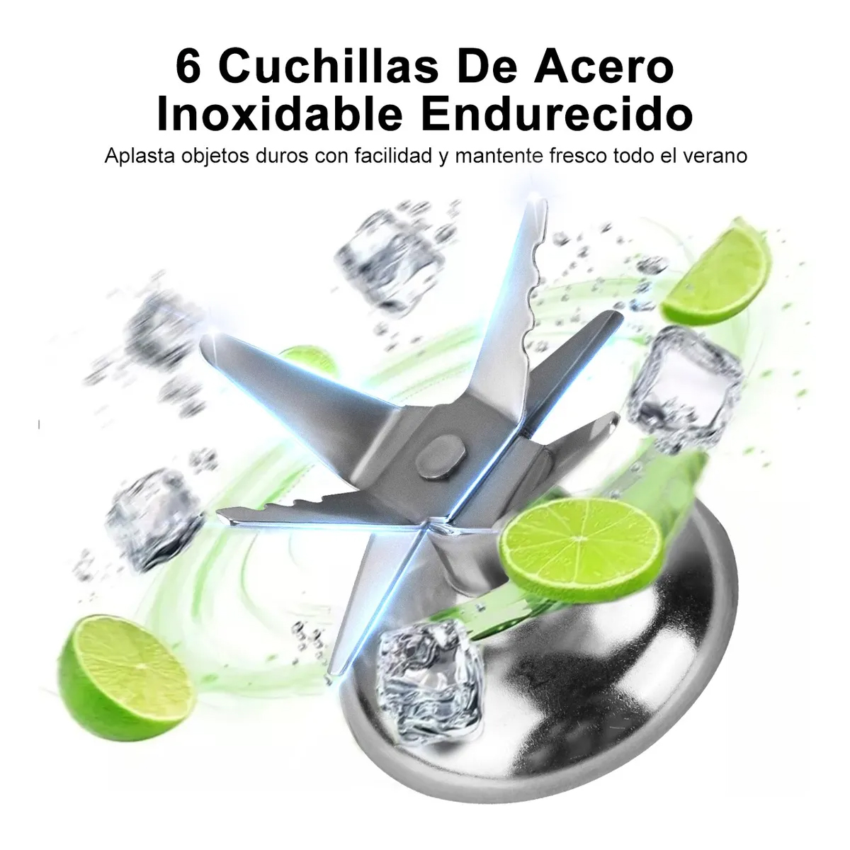 Foto 4 pulgar | Licuadora Profesional 850w Con Vaso De Vidrio 1.5l + Vaso Molinillo 150ml  6 Cuchillas Inox  5 Velocidades  Acero In