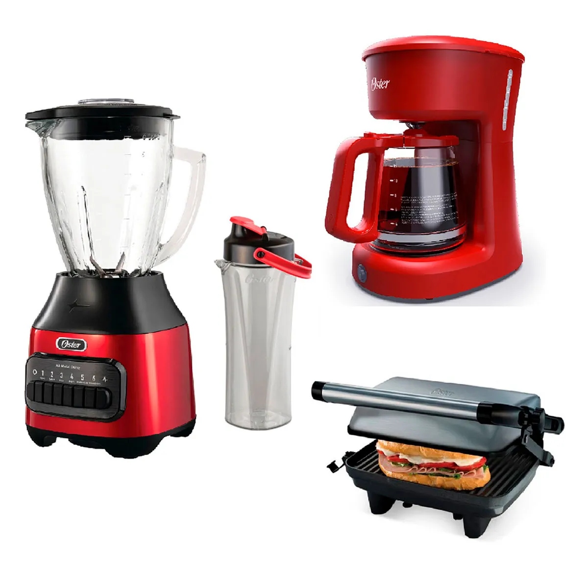 Combo Oster Aniversario 4 Piezas Licuadora Cafetera Sandwichera Vaso Blend
