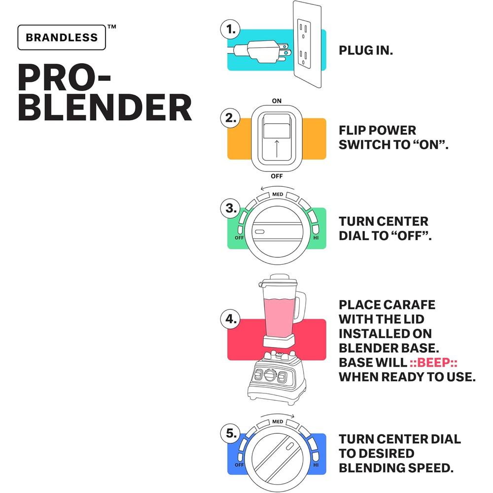 Foto 5 pulgar | Licuadora Profesional Brandless De 9 Velocidades Con Motor De 2 Hp Sin Bpa De 64 Onzas