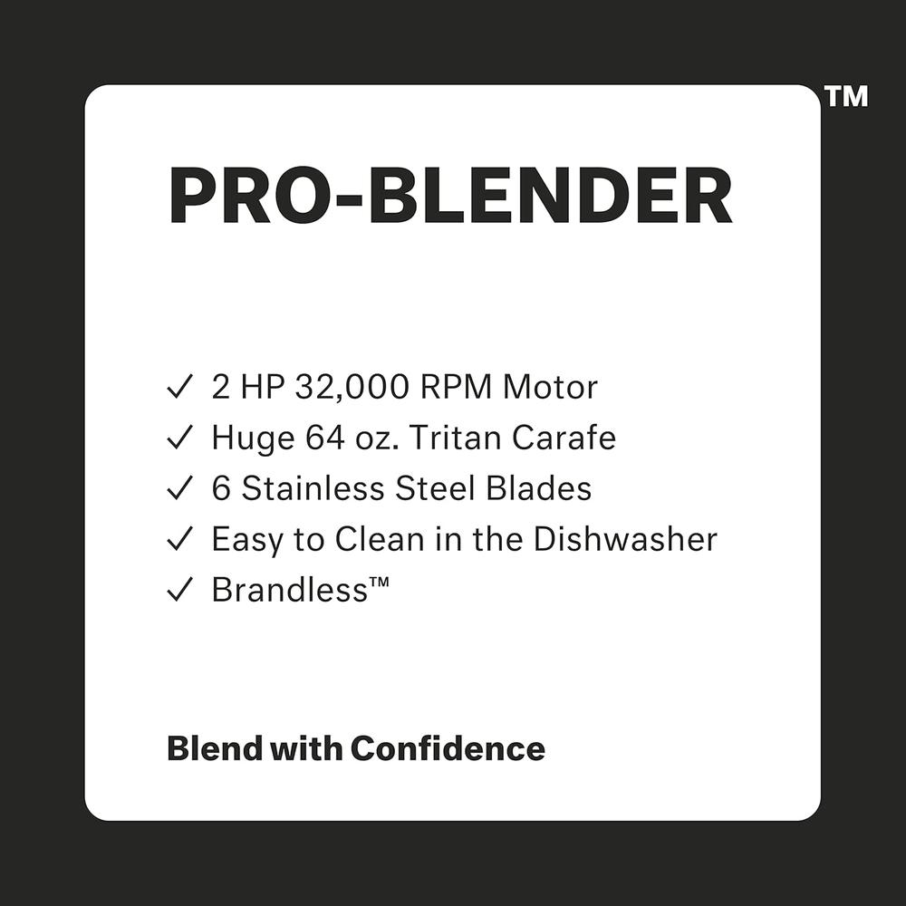 Foto 8 pulgar | Licuadora Profesional Brandless De 9 Velocidades Con Motor De 2 Hp Sin Bpa De 64 Onzas