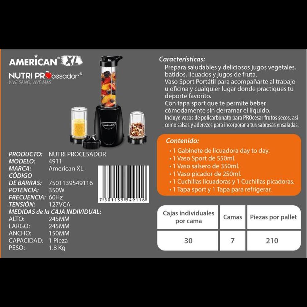 Foto 4 pulgar | Procesador American 4911 Vaso Sport color Negro