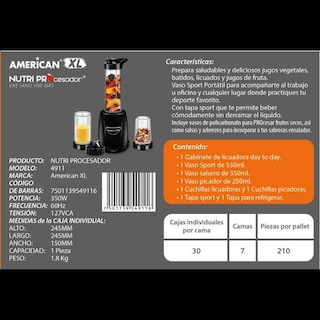 Foto 3 | Procesador American 4911 Vaso Sport color Negro