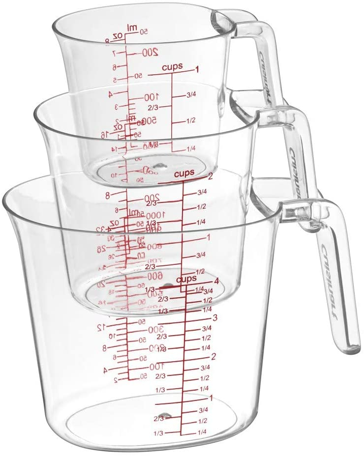Foto 1 | Taza Medidora Cuisinart Para Líquidos Color Transparente Set De 3 Piezas