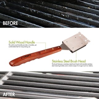 Foto 4 | Cepillo De Limpieza Para Parrilla Cuisinart Ccb-w2 Wood Con Mango De 47 Cm - Venta Internacional.