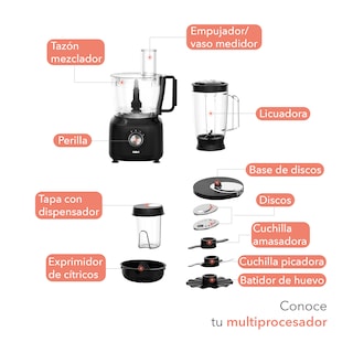Foto 3 | Procesador De Alimentos Rc-3196 color Negro 8 En 1