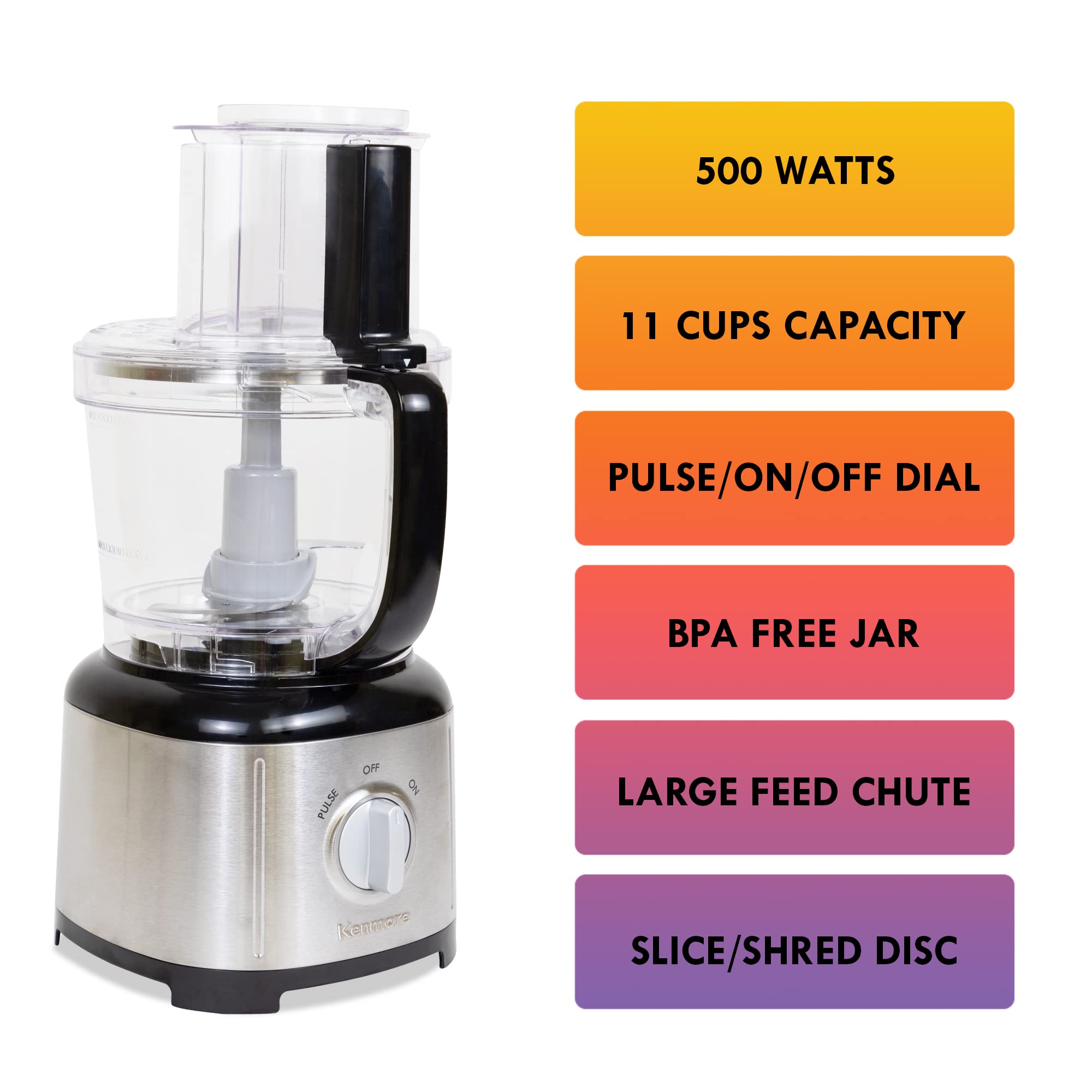 Foto 4 pulgar | Procesador De Alimentos Kenmore De 11 Tazas Con Disco Para Rebanar/triturar 500 W - Venta Internacional.