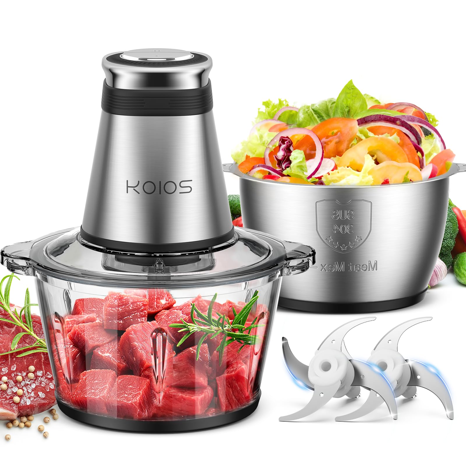 Foto 2 pulgar | Procesador de Alimentos Koios 500 W 2 Tazones y 2 Cuchillas - Venta Internacional