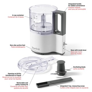 Foto 3 | Procesador de Alimentos Starfrit 4 Tazas y 3 Velocidades Blanco - Venta Internacional