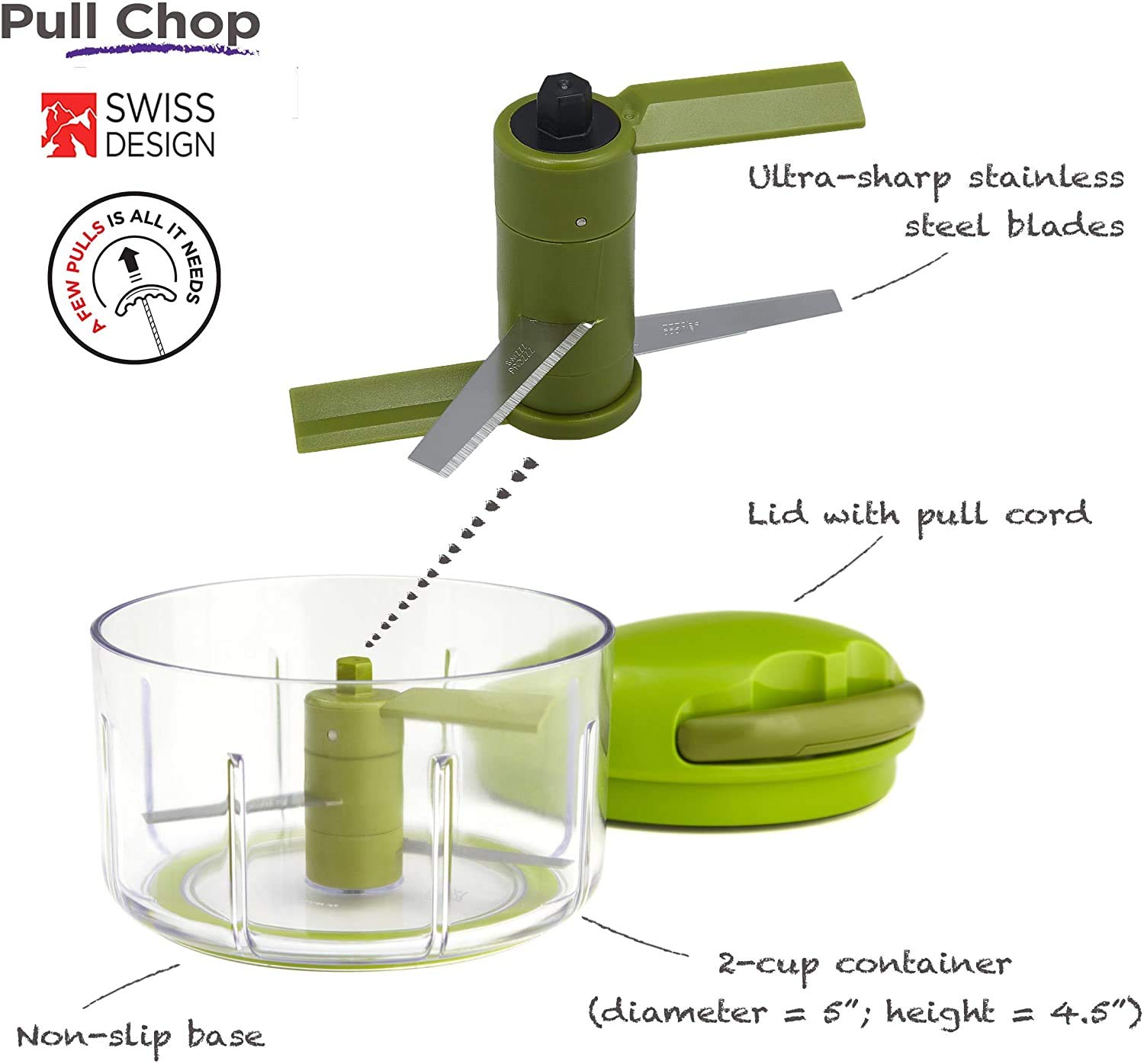 Foto 3 pulgar | Picadora De Verduras Kuhn Rikon Pull Chop 650 Ml Con 3 Años De Garantía - Venta Internacional.