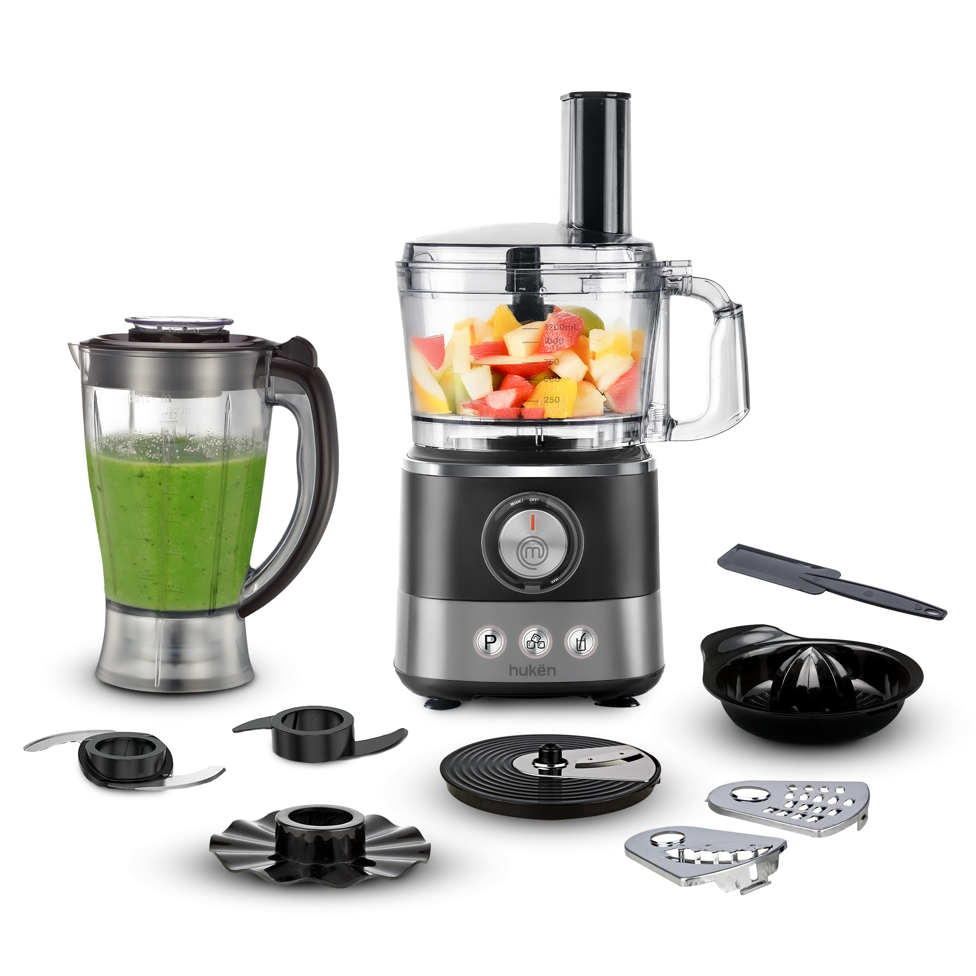 Foto 2 pulgar | Sistema De Cocina Chef-deluxe Masterchef By Hukën Mk-bsy-650 10+ Accesorios 650w