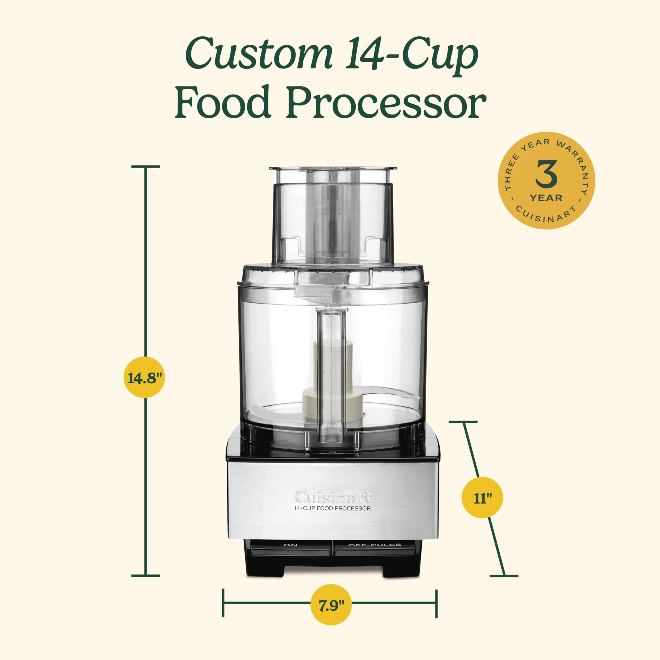 Foto 7 pulgar | Procesador de Alimentos Cuisinart Dfp-14bcny de Acero Inoxidable para 14 Tazas - Venta Internacional