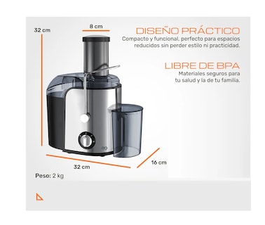 Foto 2 | Extractor de Jugos Eléctrico Eo Safe Imports Esi-20321 500ml Gris
