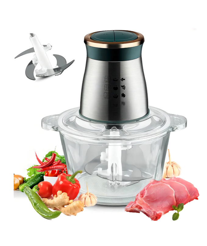 Foto 1 | Procesador De Alimentos Con 4 Cuchillas 2 Vel Picador 2l  Color Plata / Verde Marino