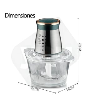 Foto 2 | Procesador De Alimentos Con 4 Cuchillas 2 Vel Picador 2l Color Plata / Verde Marino