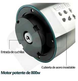 Foto 5 | Procesador De Alimentos Con 4 Cuchillas 2 Vel Picador 2l Color Plata / Verde Marino