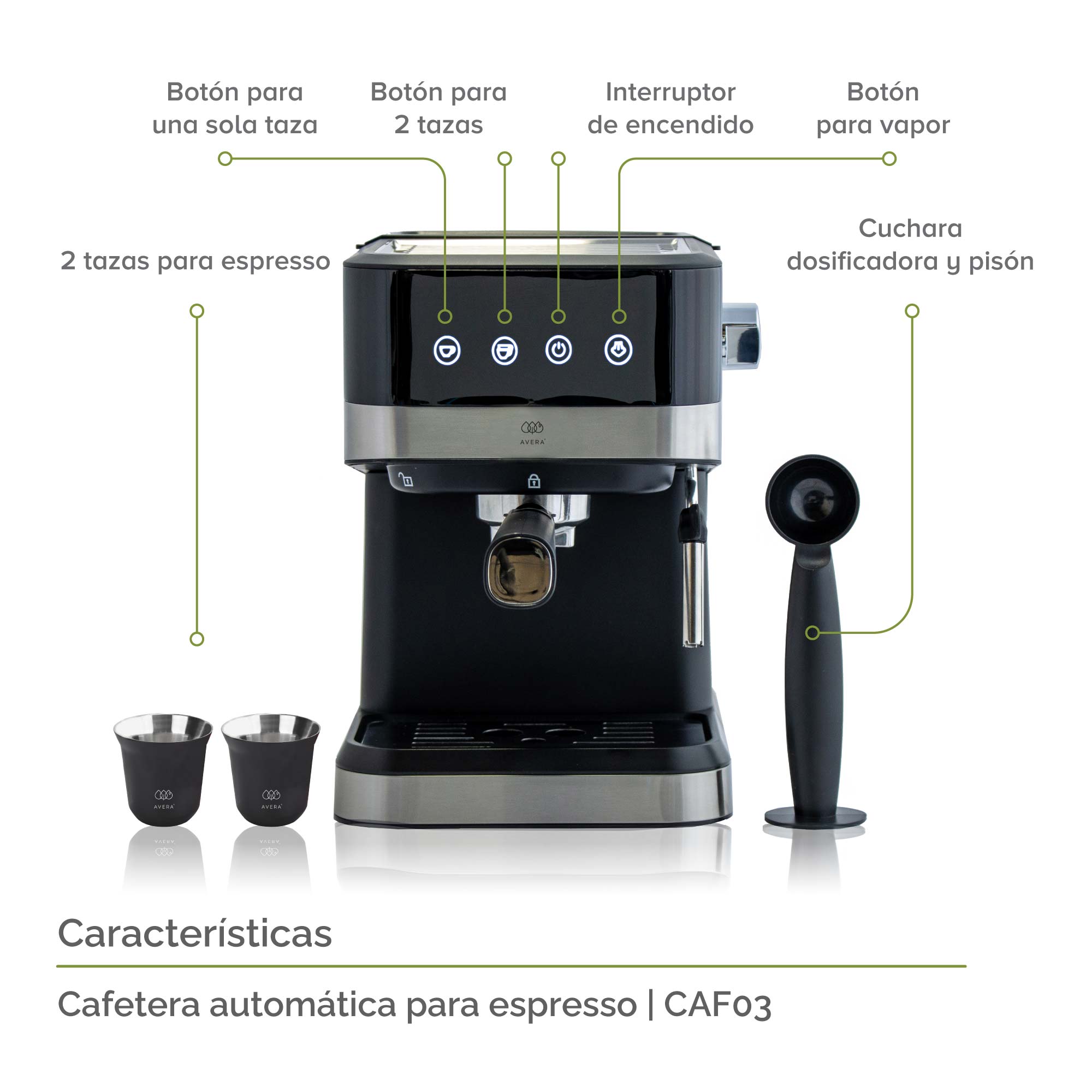 Foto 4 | Cafetera Café Espresso y Cappuccino Avera Caf03 Automática - color Negro