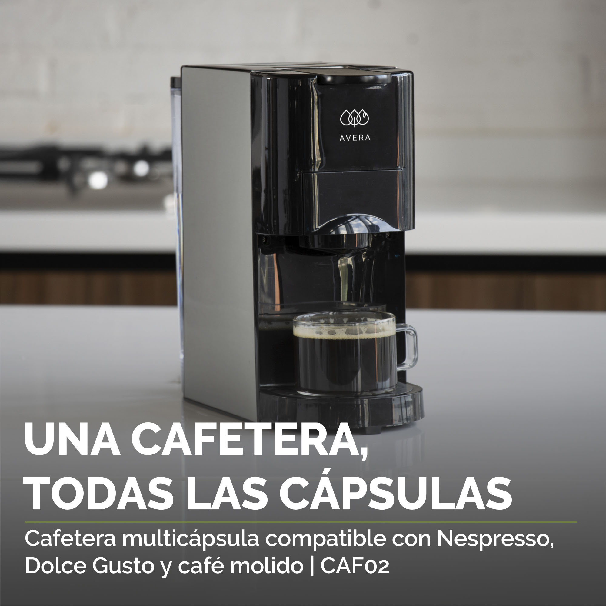 Foto 5 | Cafetera Multicápsulas Avera Caf02 Expresso 800 Ml - Color Negro