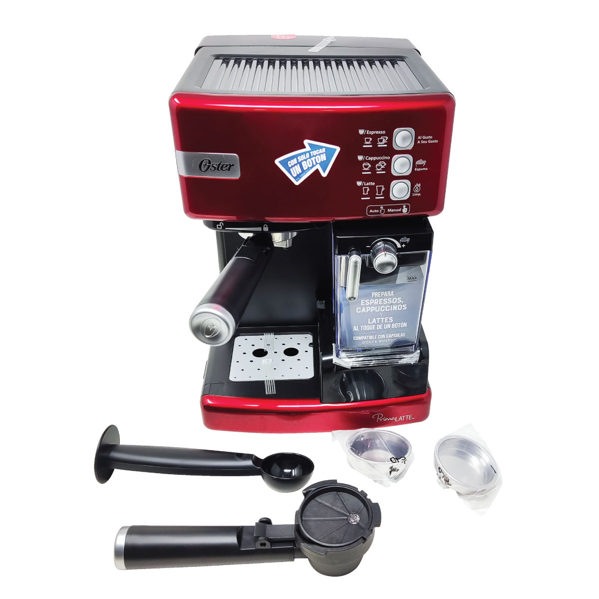 Cafetera Automática de Expresso Oster BVSTEM6603R-013 color Rojo Prima Latte