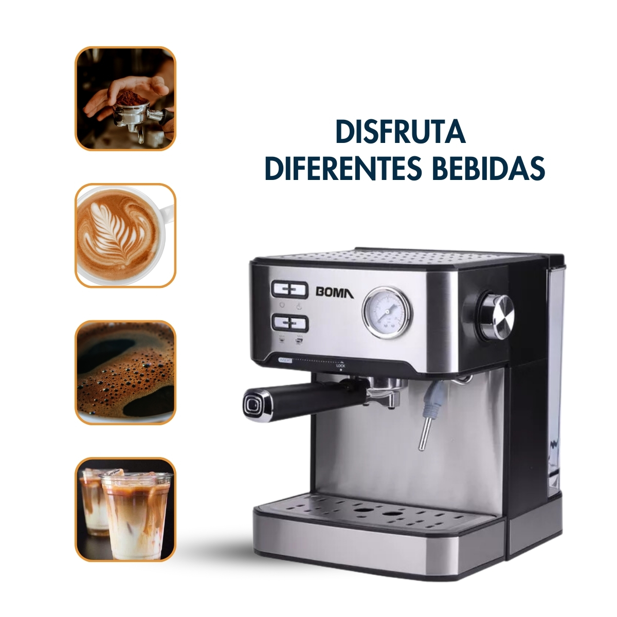 Foto 5 pulgar | Cafetera Boma 1.6l 2 Tazas Boquilla De Espuma Bm-6836