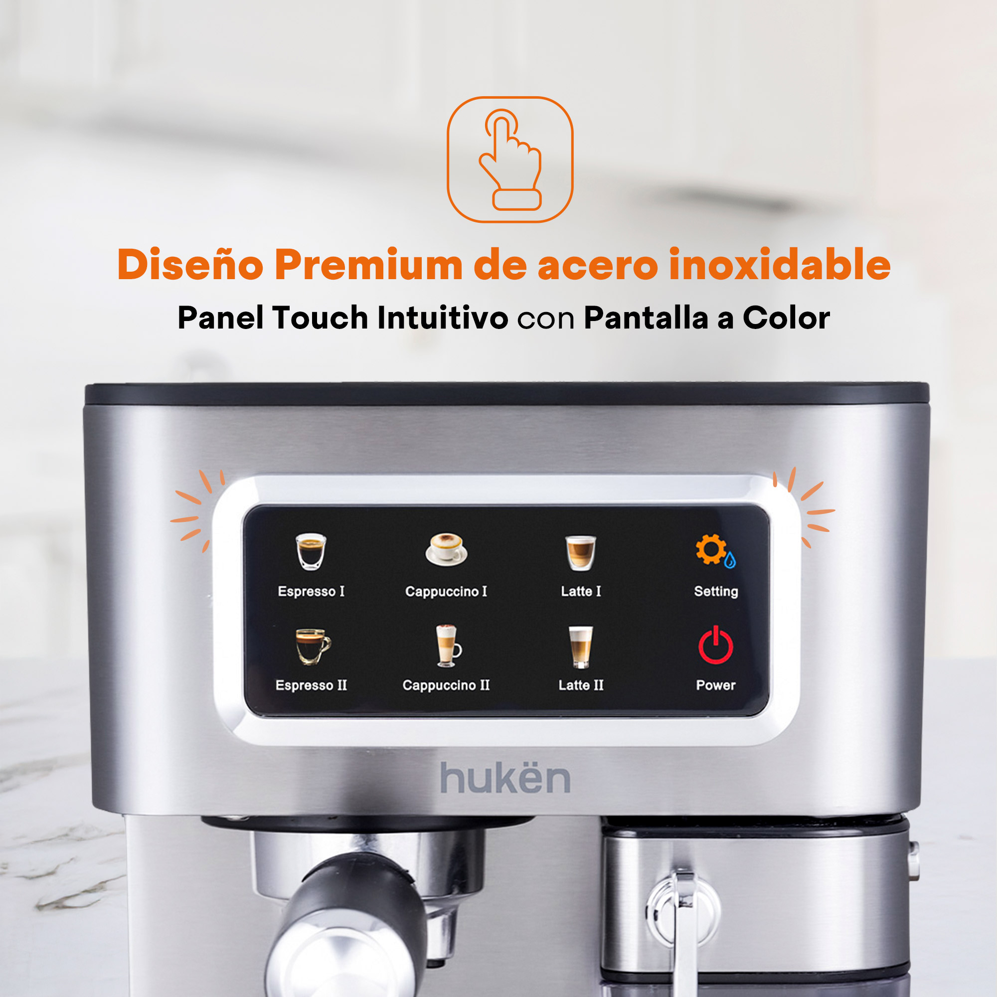 Foto 6 pulgar | Máquina Automática Barista+ Masterchef By Hukën Mk-ecm-mt Acero 15 Bares