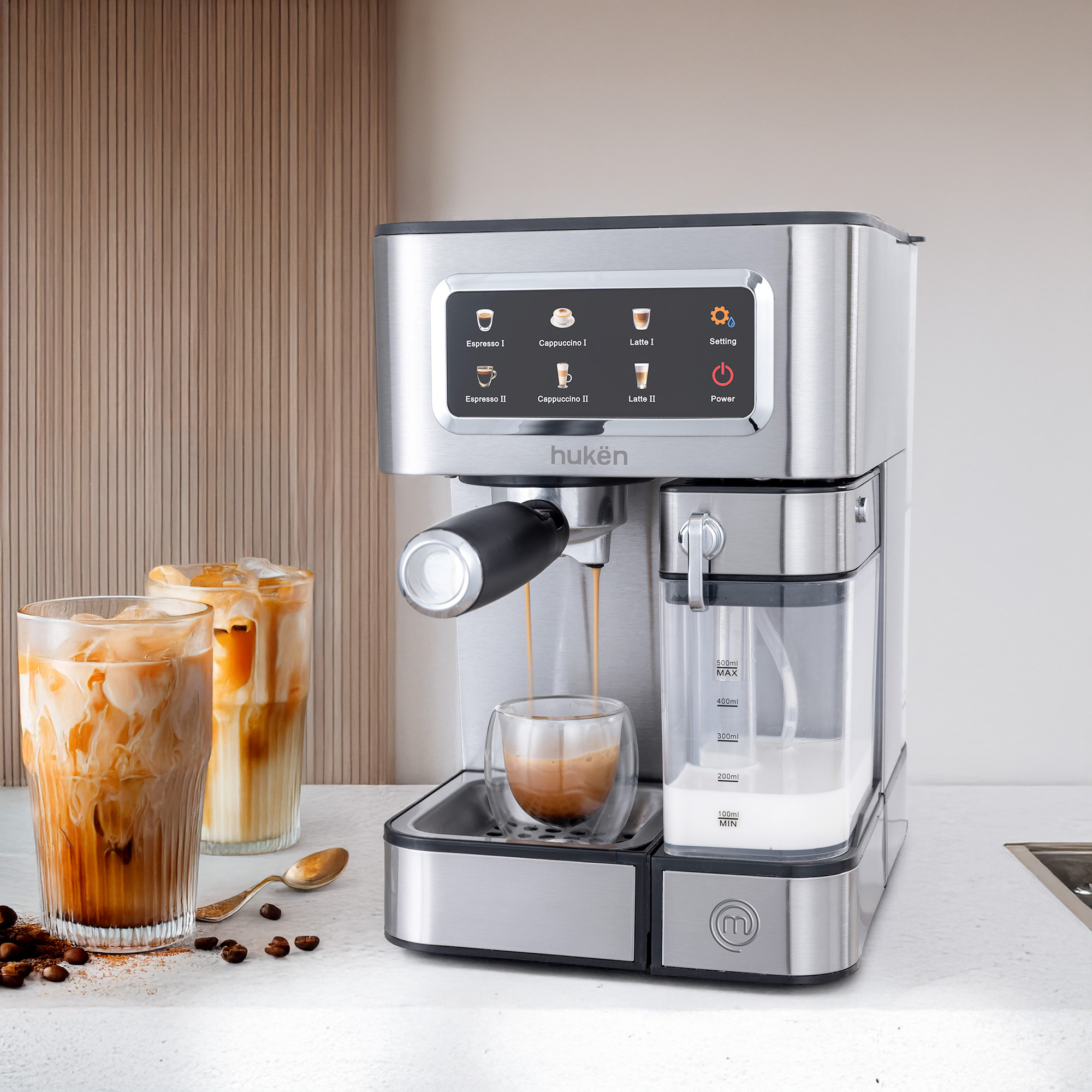 Foto 9 pulgar | Máquina Automática Barista+ Masterchef By Hukën Mk-ecm-mt Acero 15 Bares