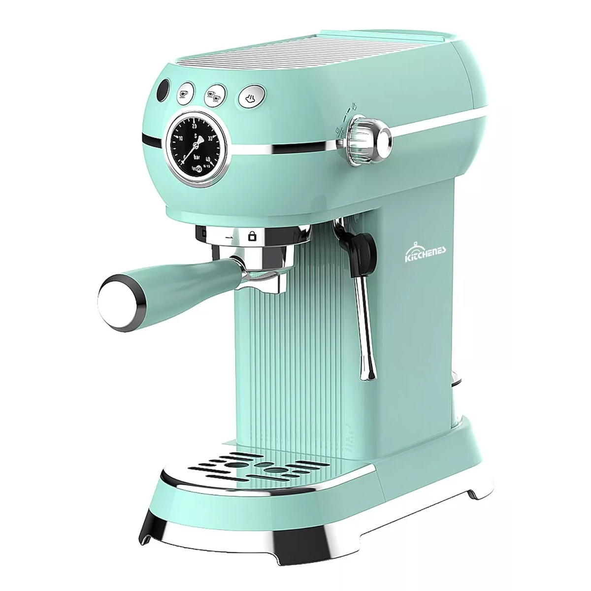 Cafetera Eléctrica Retro Espresso y Capuchino 1.5l 600w Verde