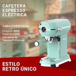 Foto 2 | Cafetera Eléctrica Retro Espresso y Capuchino 1.5l 600w Verde