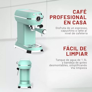 Foto 5 | Cafetera Eléctrica Retro Espresso y Capuchino 1.5l 600w Verde
