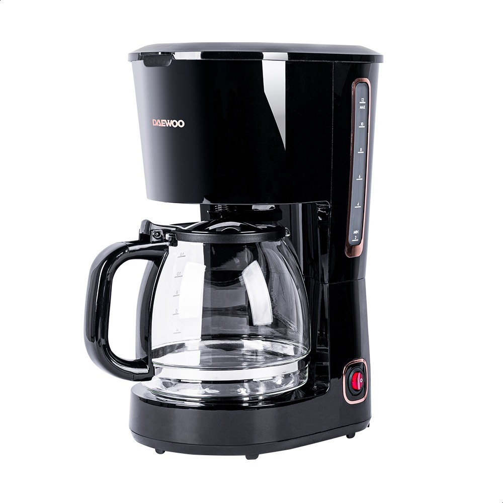 Cafetera Automática Negra Daewoo 1.5 L 12 Tazas