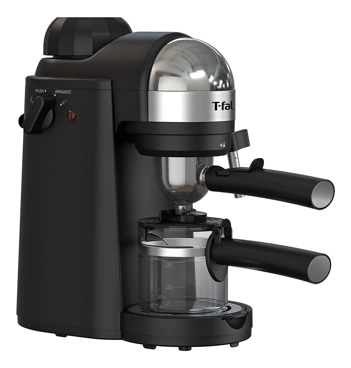 Cafetera Expreso Manual T-fal Negra Ex1728 4 Tazas Vapor