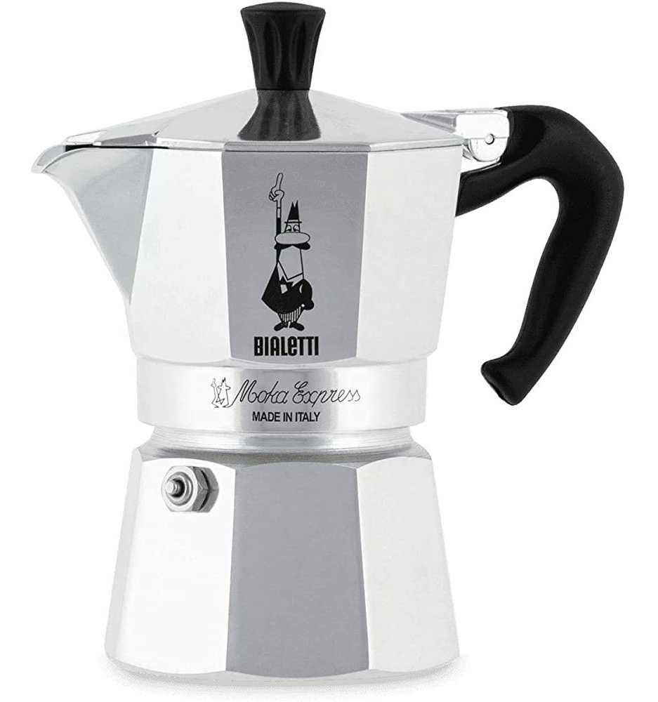 Bialetti Express Moka Pot, 1 Taza, Aluminio Plateado