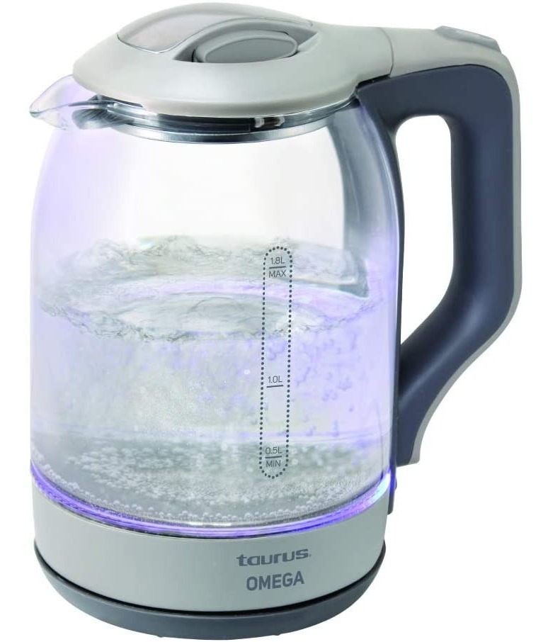 Cafetera Tetera Electrica De Vidrio Con Luz Led 1.8 Litros