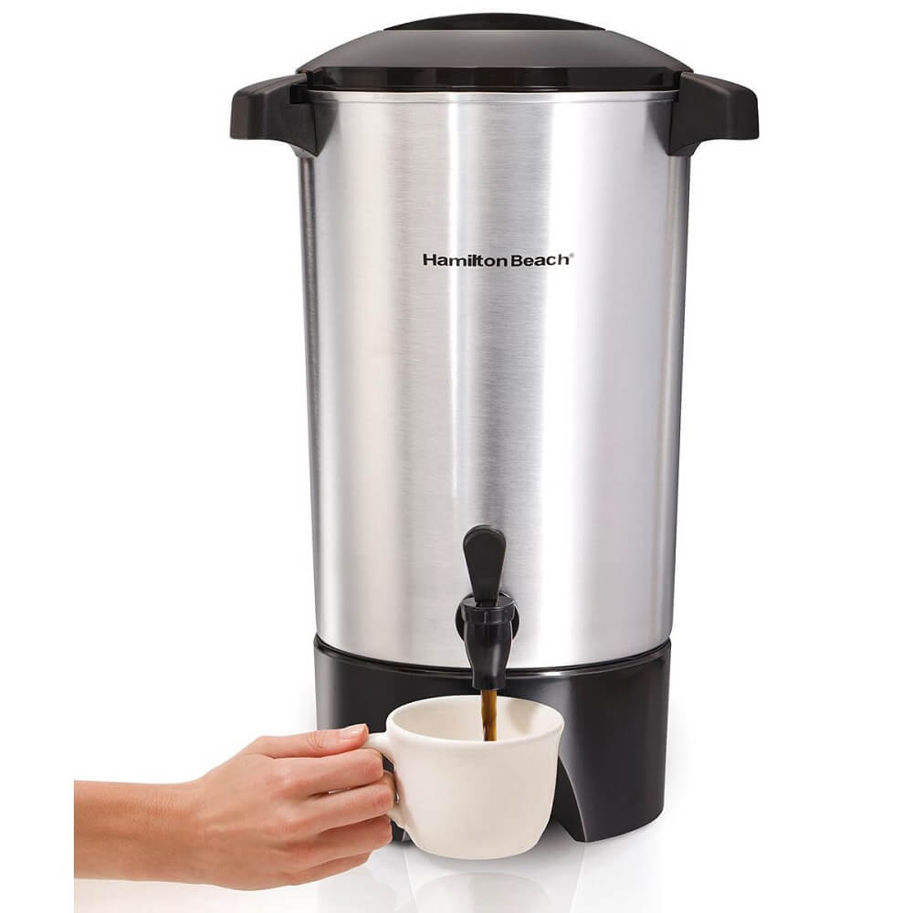 Cafetera Hamilton Beach 45 Tazas Percoladora Gris/Negro