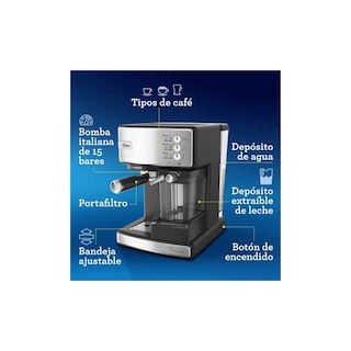 Foto 4 | Cafetera Oster Pimalatte BVSTEM6603SS Plateada Capuccino Cápsulas 1170w