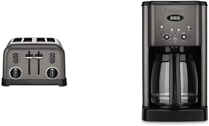 Foto 2 pulgar | Cuisinart Cpt-180bks Classic 4-slice Toster, Negro/acero Inoxidable Y Dcc-1200 12 Taza Cafetera Central Maker Ca