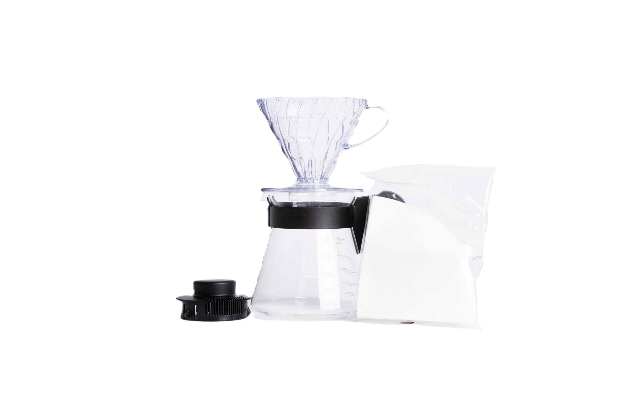 Coffee Starter Set Hario V60 Pour Over, Tamaño 02, Negro - Venta Internacional.