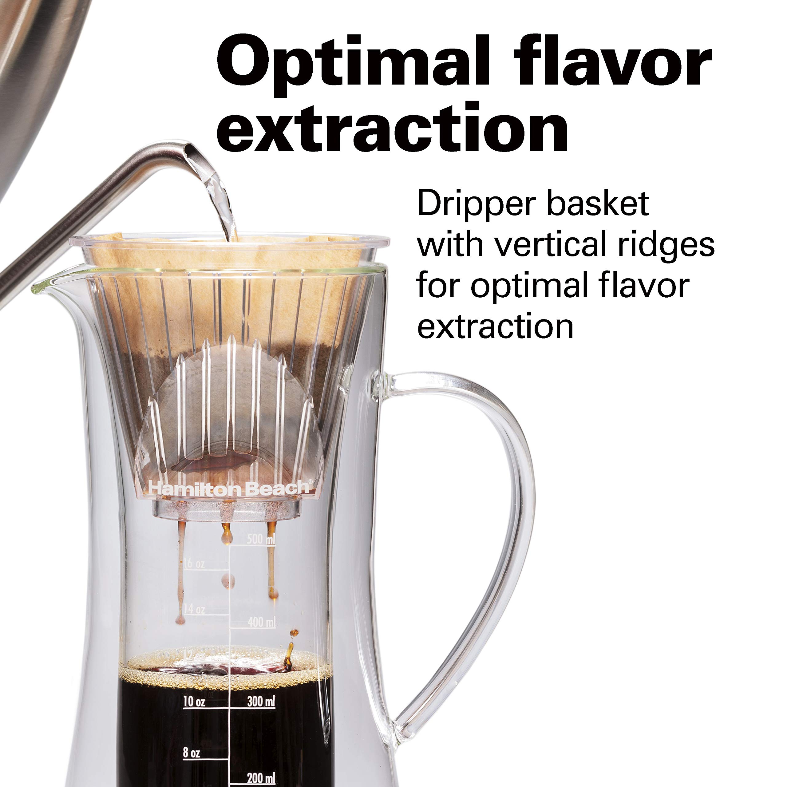 Foto 2 | Cafetera Hamilton Beach Pour Over Drip Jarra de Vidrio de 500 Ml - Venta Internacional