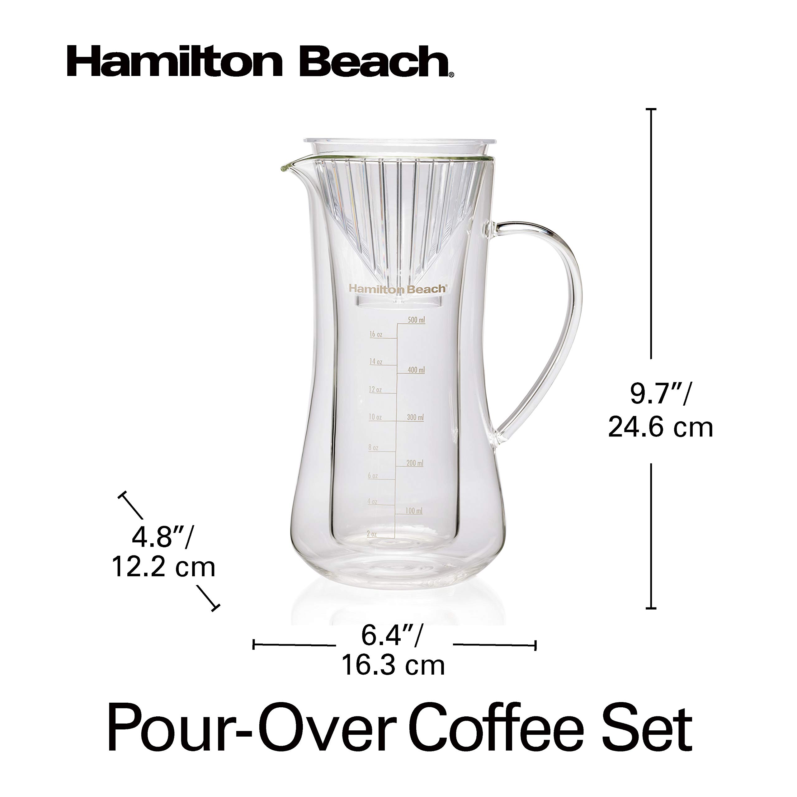 Foto 7 | Cafetera Hamilton Beach Pour Over Drip Jarra de Vidrio de 500 Ml - Venta Internacional